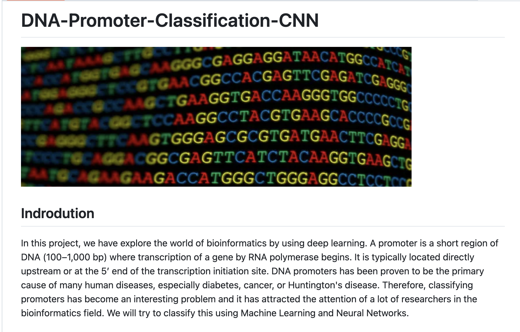 DNA Promoter Classifier